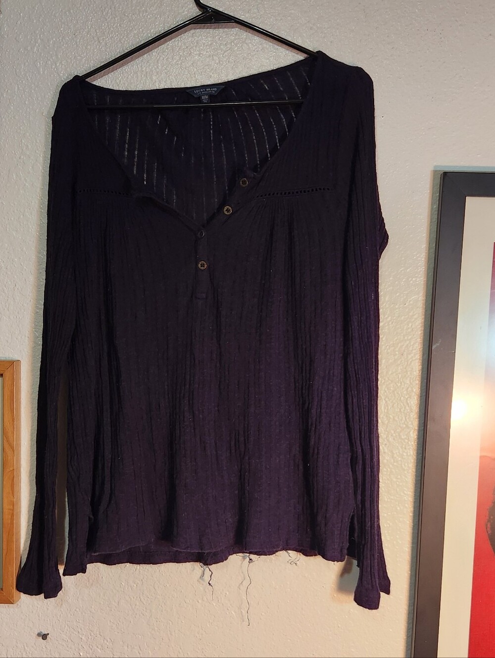 Slightly Fitted Purple Long-Sleeve Lucky Brand Top